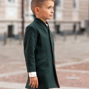 Boys Wool Blend Winter Coat: Slim Fit Toddler Overcoat