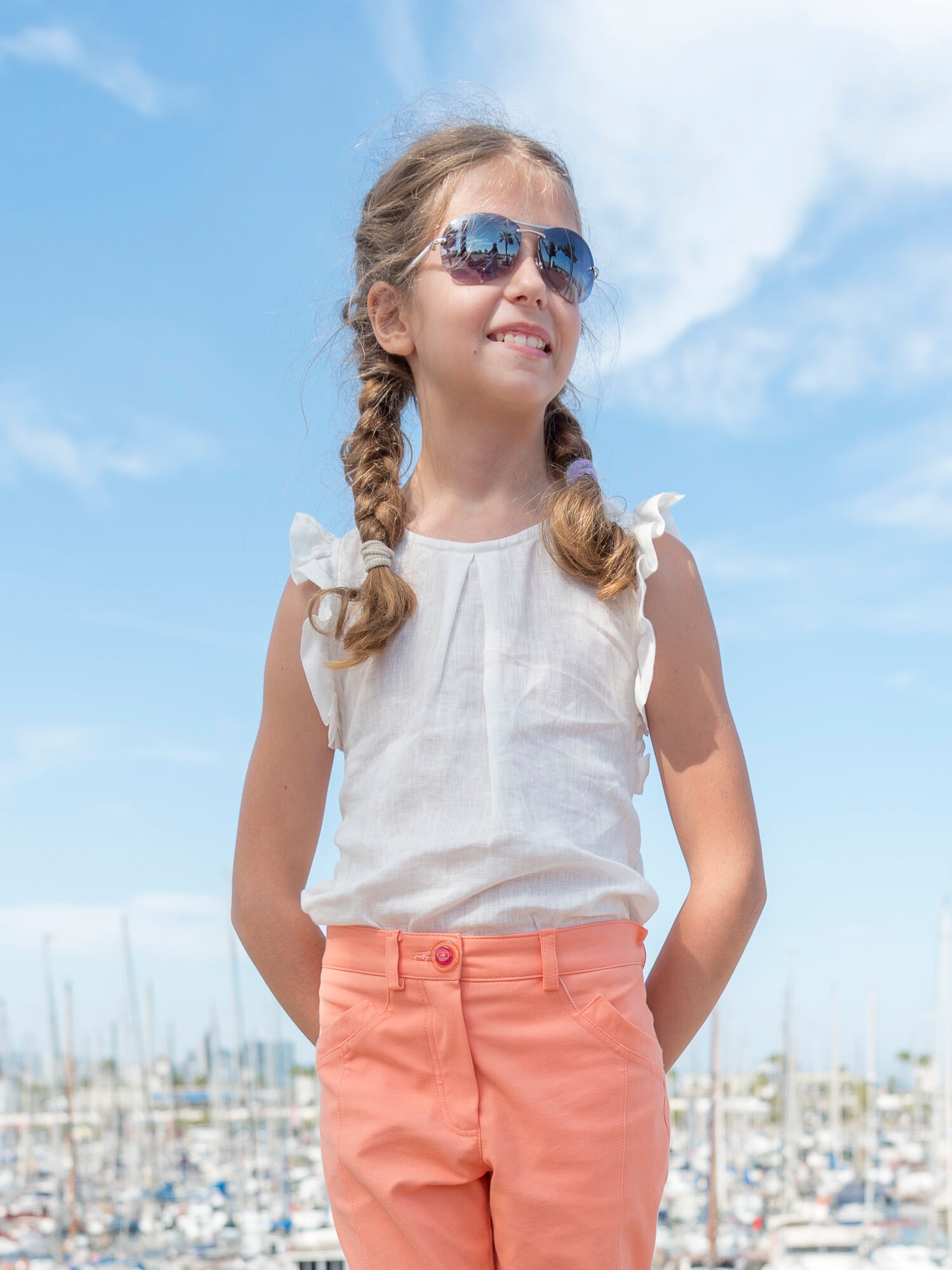 Girls White Linen Top/ Ruffled Dressy Top/trendy Top/toddler Etsy