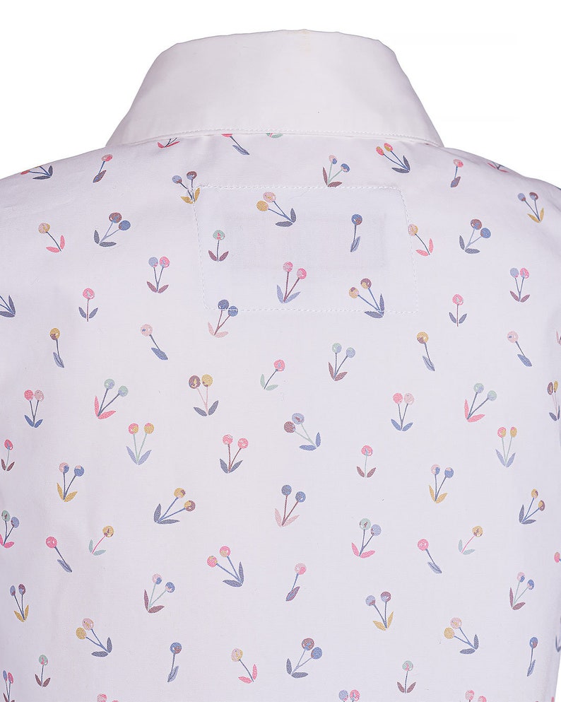 Organic cotton girls top/ Summer sleeveless blouse/ Toddler girls printed Peter pan collar blouse/ Kids cotton clothing/Girls formal blouse image 8