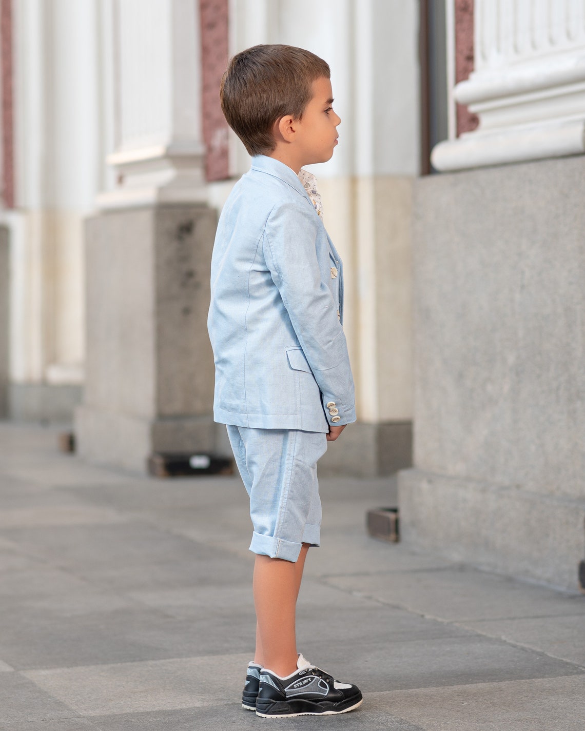 Boys Linen Sky Blue Suit / Kids Linen Outfit/ Communion Etsy