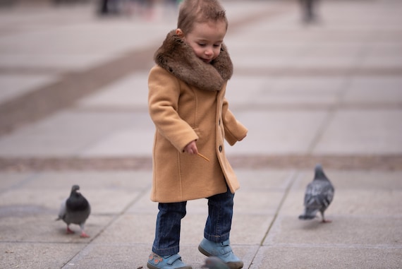 Hechting advocaat hoekpunt Baby jongens wollen jas met afneembare bontkraag Baby - Etsy België