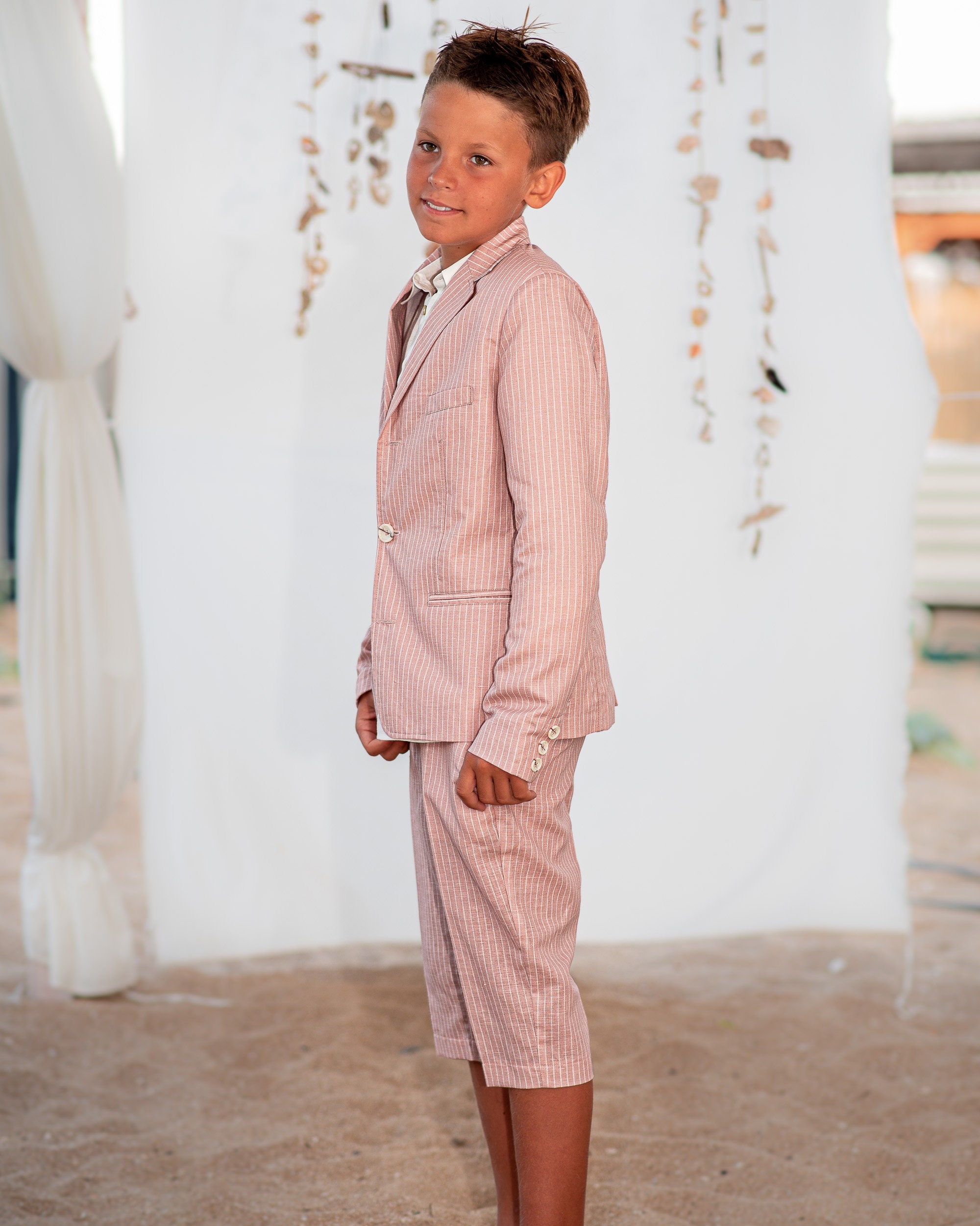 Boys linen outfit/ Toddler boy linen suit/ Kids beach wedding Etsy