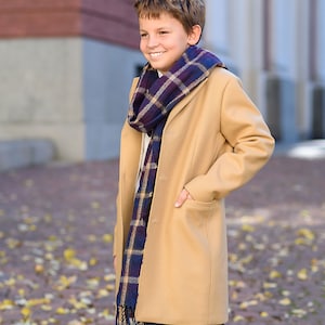 Stylish wool coat for boy winter outfit/ Kids wool coat jacket/ Children's long wool coat/ Long pea coat jacket/ Toddlers trendy overcoat image 2