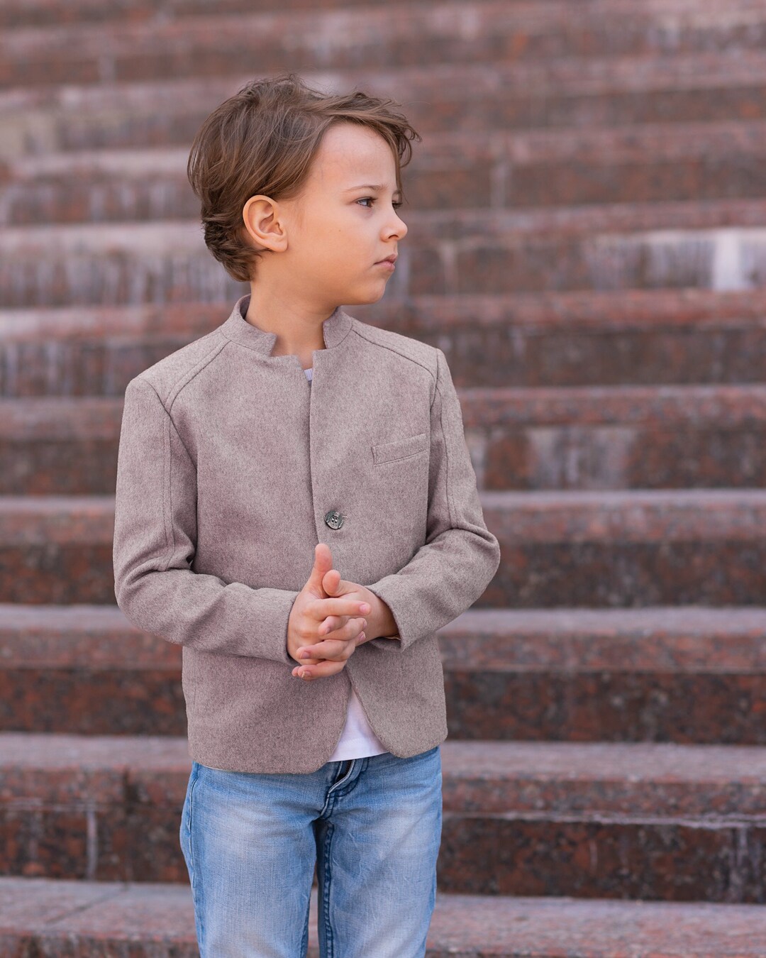 【2plan】Robin Wool Loose Fit Blazer Single-breasted wool blazer - Genny