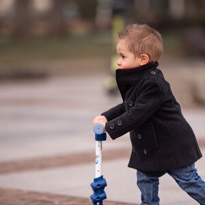 Baby boys double breasted black wool coat, Baby Winter Coat, Infant Coat, Baby winter oufit, Winter Baby boys Clothing image 3