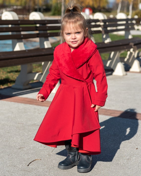 Abrigo de Invierno. Combinable BONNET O BOINA. Tela de lana. Niña