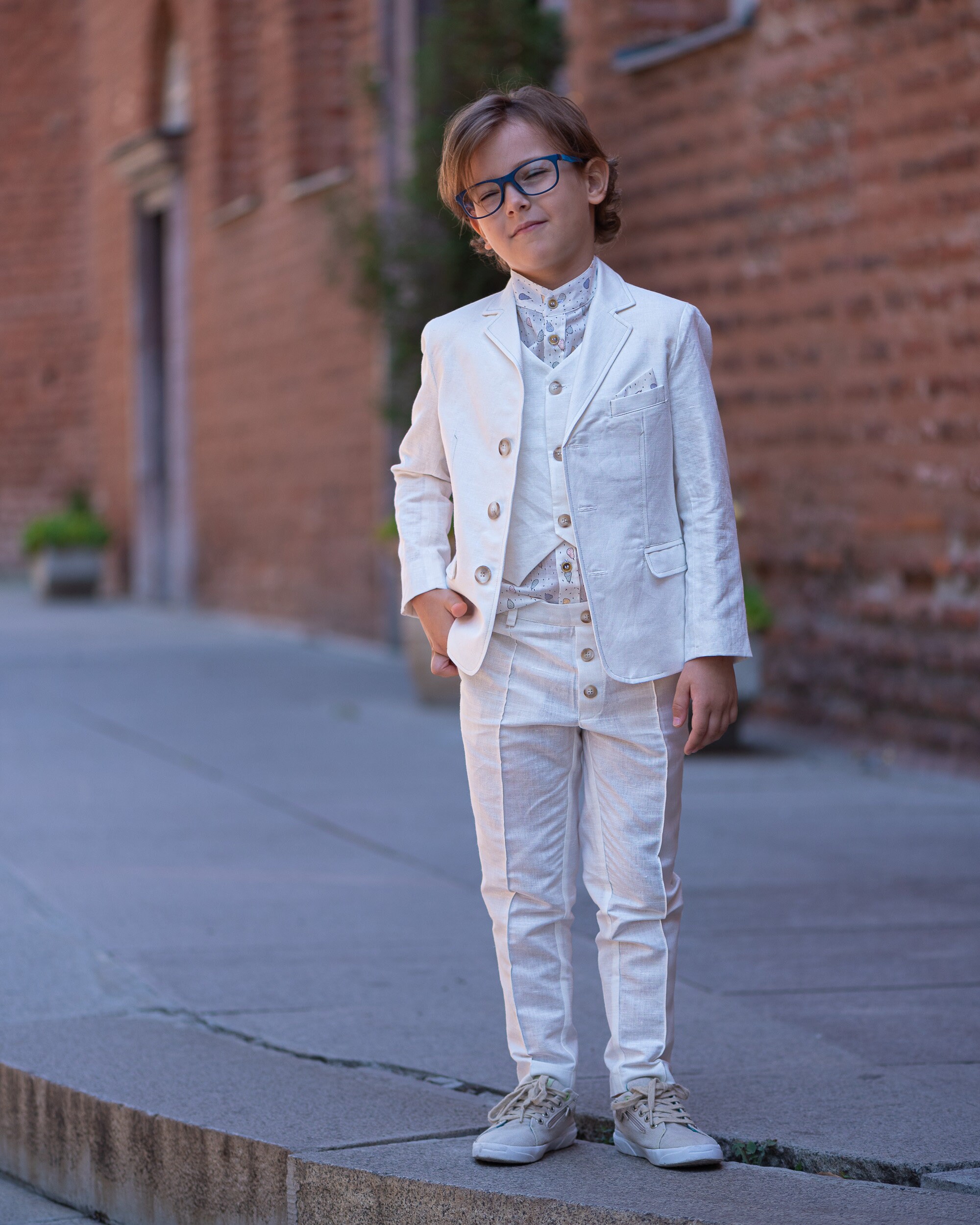 Linen boys vest set, Boys suit set, Linen boys outfit, Boys christening