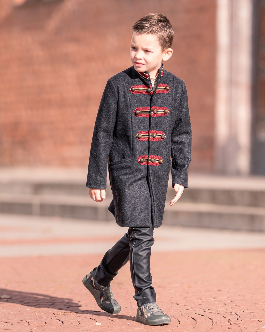 Winter Single Breasted Military Look Wool Coat Boys Wool - Etsy