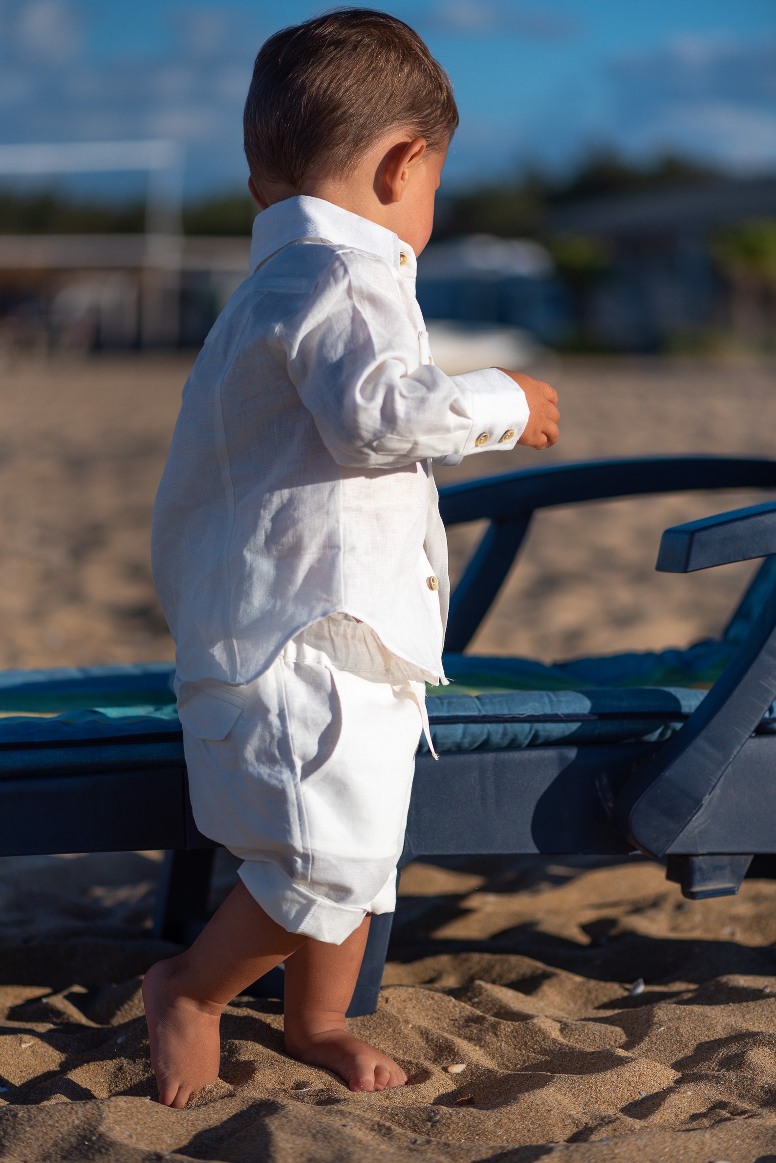 Formal Baby Boy White Linen Set/ Baby Christening Outfit/ 3 Etsy