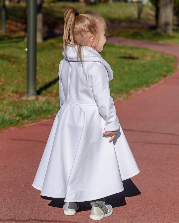 para niñas abrigo blanco de invierno chaqueta Etsy España