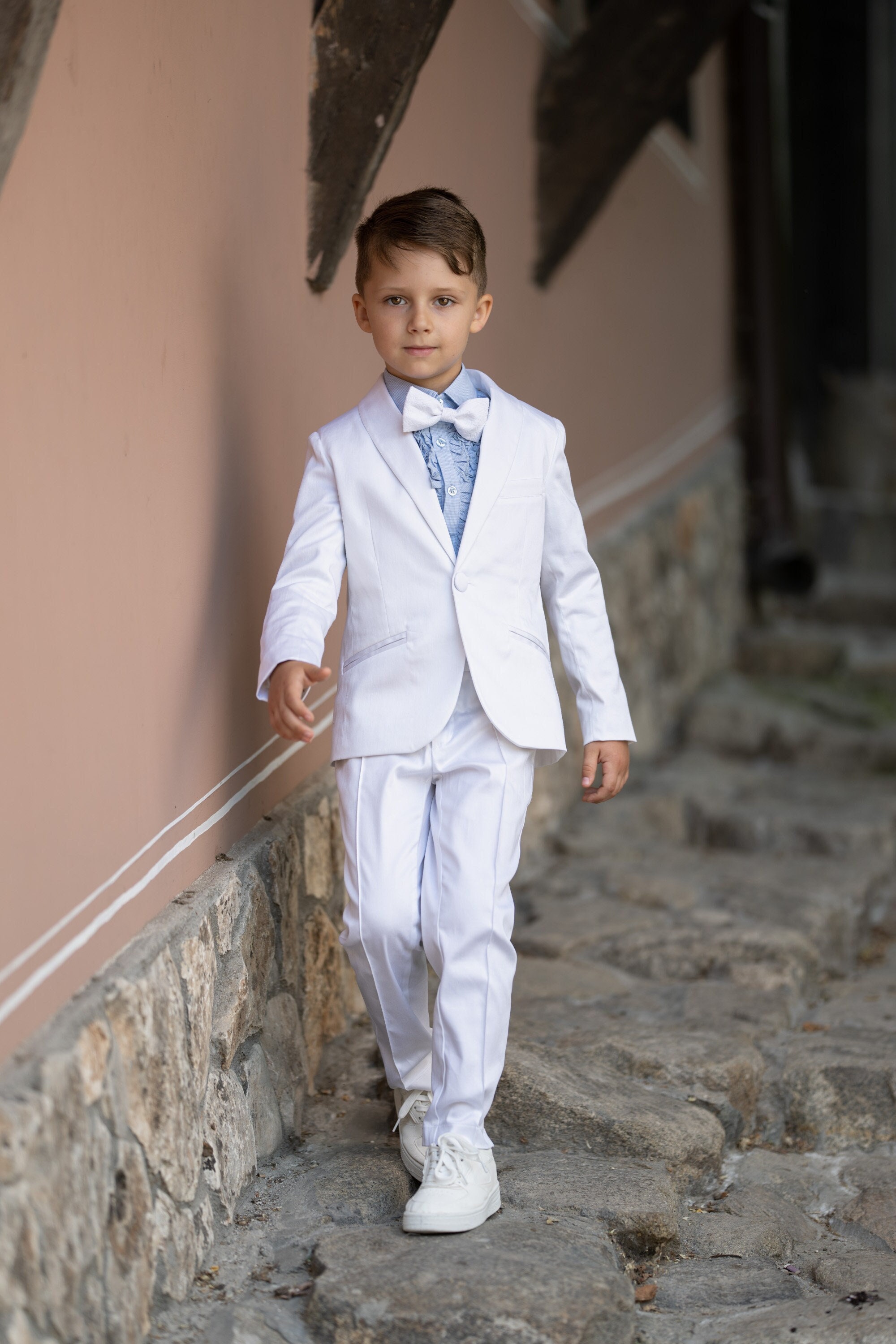 Traje de lujo para niños de boda Traje de algodón - Etsy México