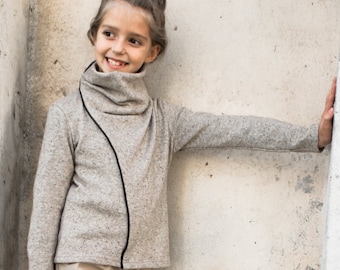 Girls Wool Blend Turtleneck Sweater: High Collar Winter Top