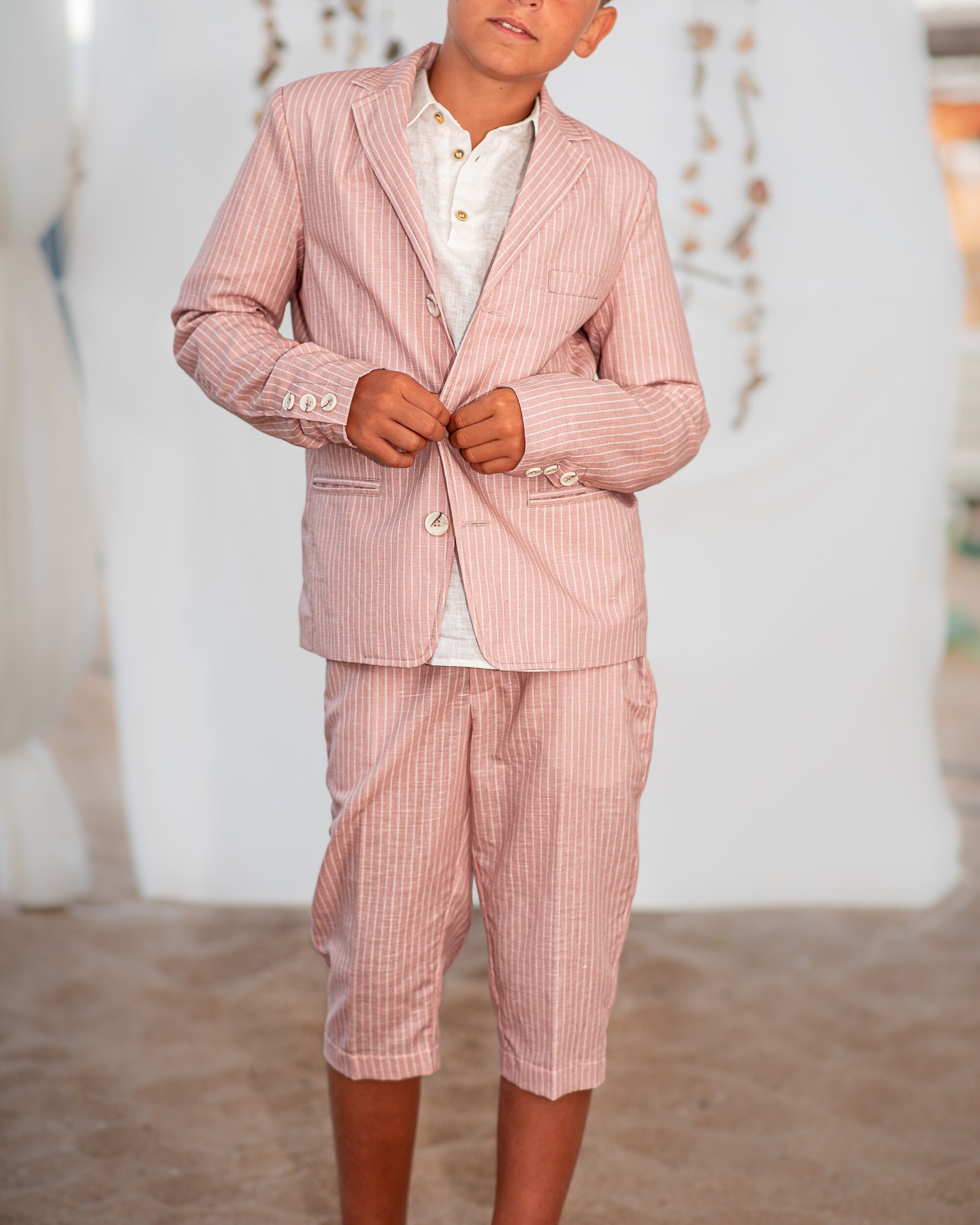 Boys linen outfit/ Toddler boy linen suit/ Kids beach wedding Etsy