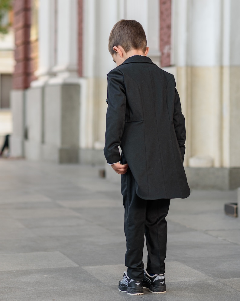 Boys Black Tailcoat Cummerbund Tuxedo Suit for Formal Event/ Etsy