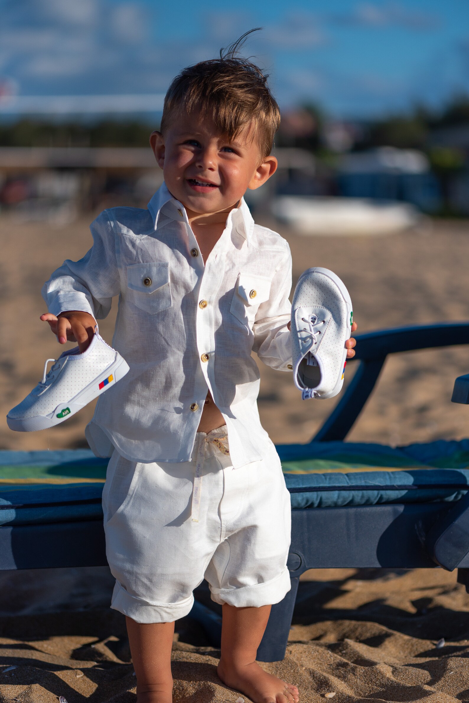 Formal Baby Boy White Linen Set/ Baby Christening Outfit/ 3 Etsy