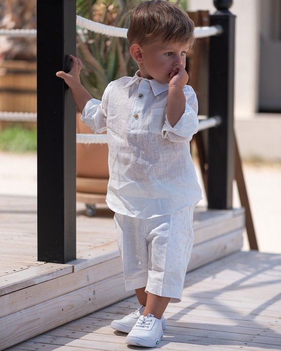 Comprar Conjunto de ropa para niño pequeño, traje deportivo blanco