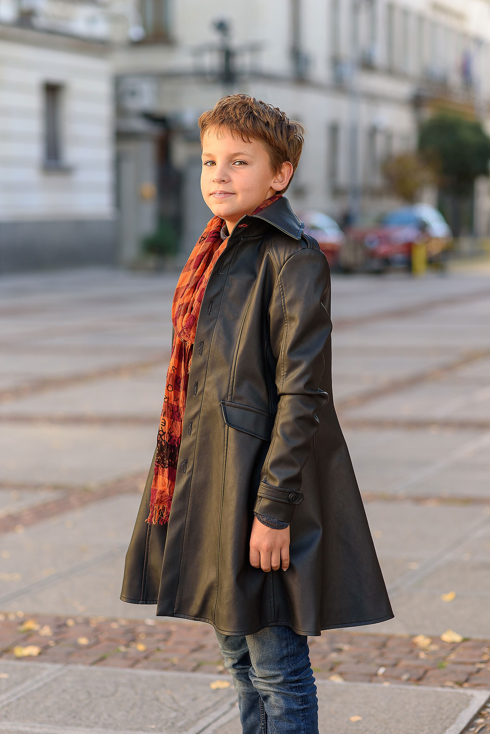 Boys long cheap trench coat