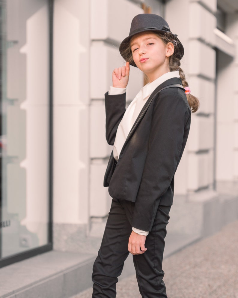 3 Pc Sating Collar Kids Sizes Black Tuxedo Suit Perfect for toddler Suit wedding  attire outfits main image 0