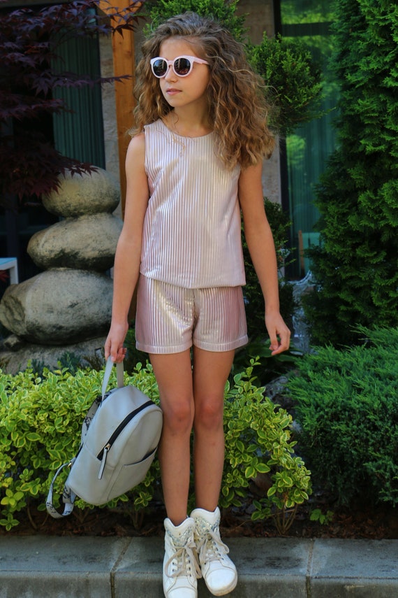 Shiny shorts for girls/Toddler girl shorts/Summer outfit short | Etsy