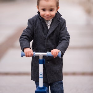 Baby Wool Long Coat: Charcoal Winter Outfit