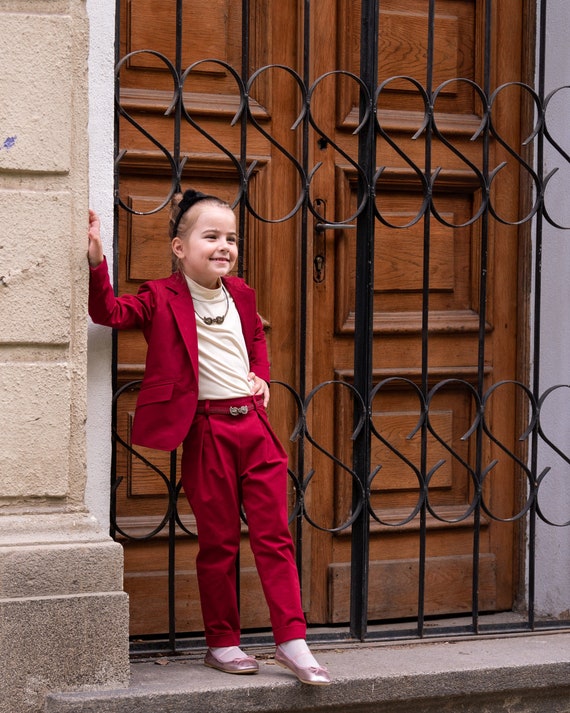 Tejido igualdad arma Elegante traje de algodón para niñas / Traje para niños - Etsy España