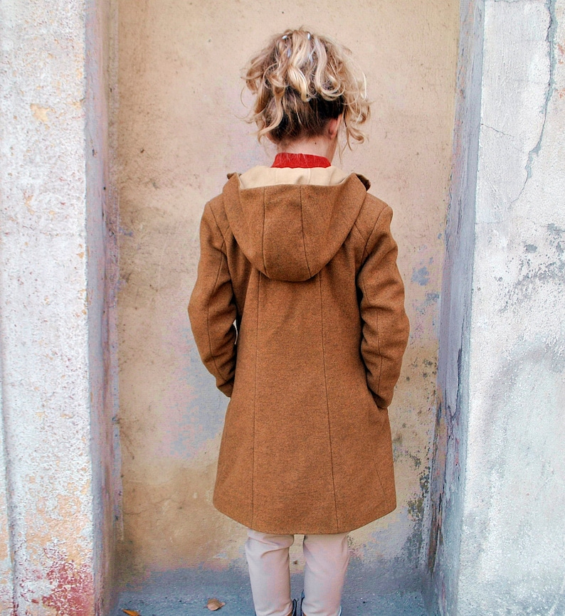 Cappotto invernale per ragazze/Cappotto di lana/Cappotto aderente/Trench/Cappotto con cappuccio/Cappotto lungo per bambina/Cappotto altalena Pendleton/Cappotto a imbuto/Cappotto con cerniera per bambini immagine 4