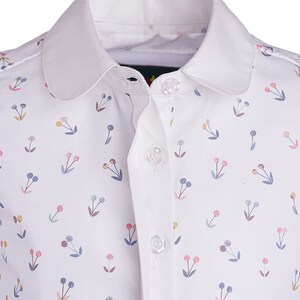 Organic cotton girls top/ Summer sleeveless blouse/ Toddler girls printed Peter pan collar blouse/ Kids cotton clothing/Girls formal blouse image 7