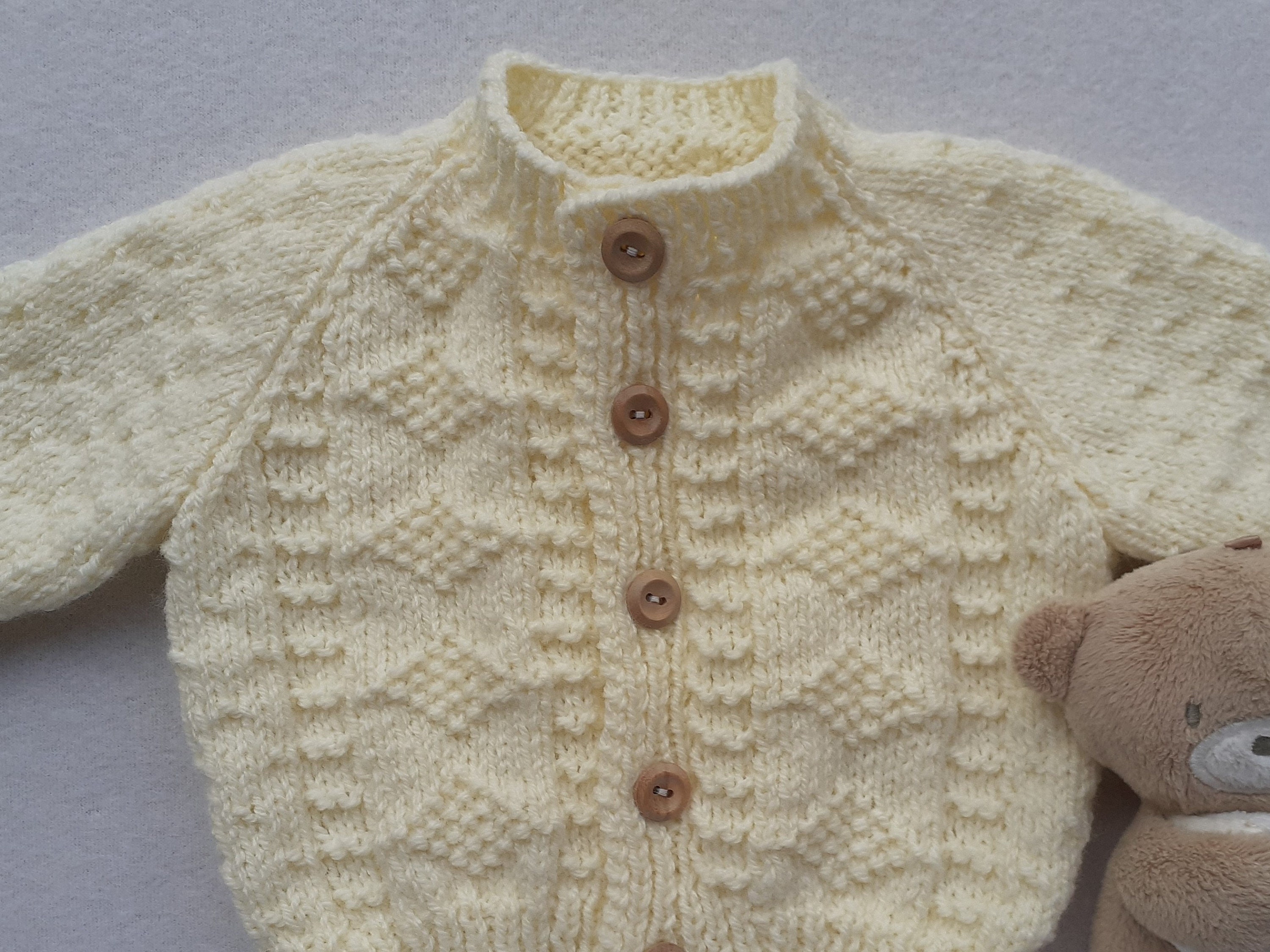 Cream Knitted Baby Cardigan Cream Aran Sweater 0 6 Months | Etsy UK