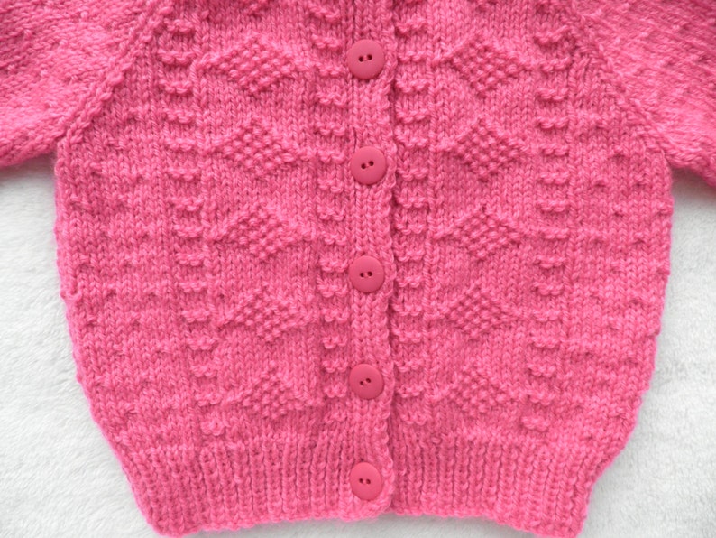Raspberry Pink Baby Sweater, 6 12 Months, Hot Pink Baby Girl's Cardigan