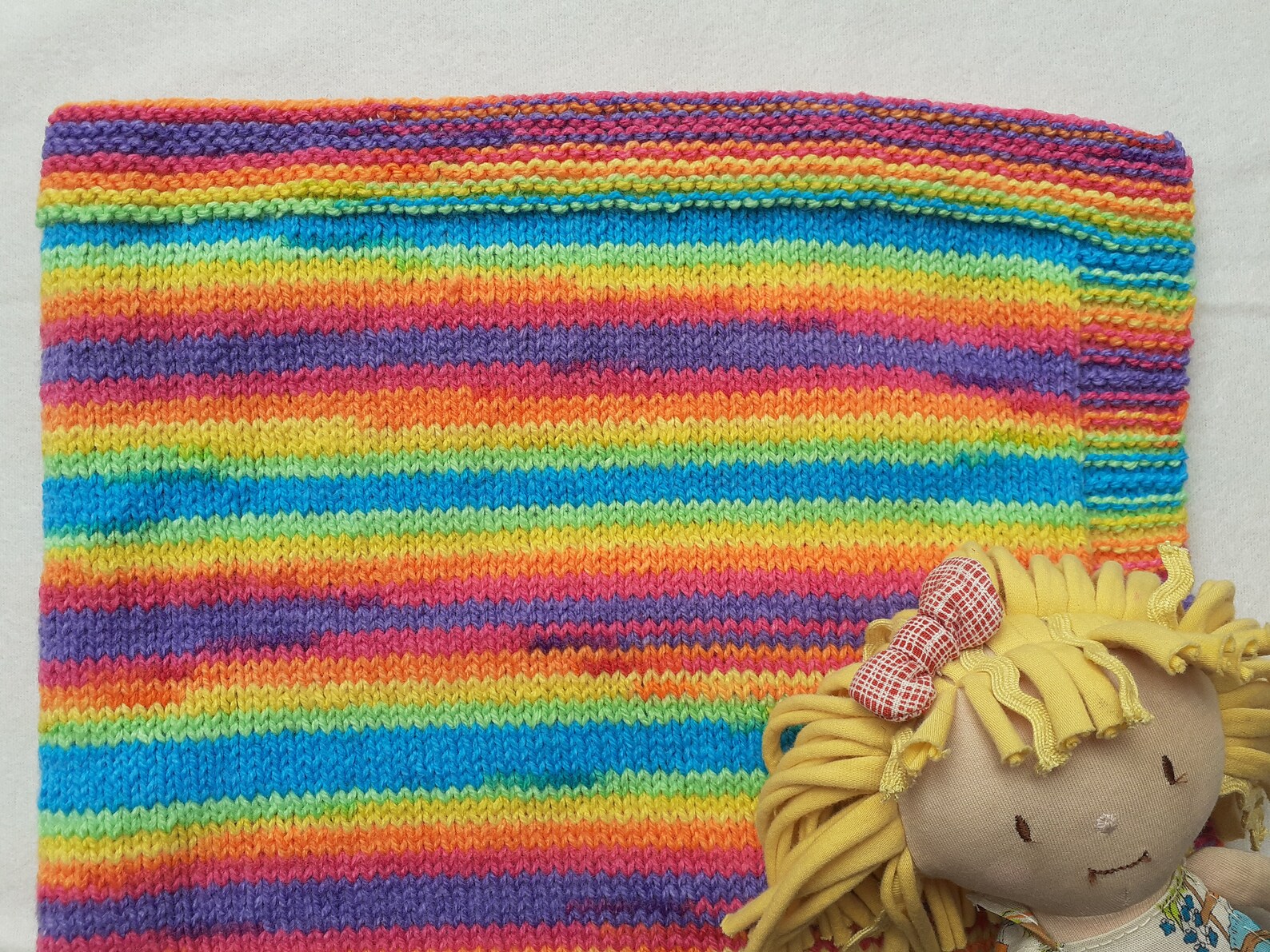 Rainbow Baby Blanket Rainbow Pram Cover Knitted Festival Etsy UK