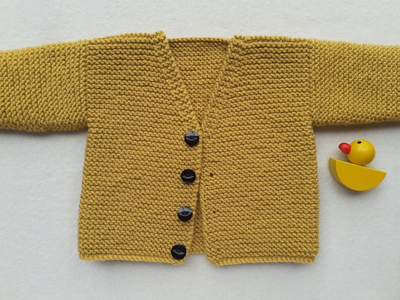 Cardigan moderno per bambini color senape cardigan per - Etsy Italia