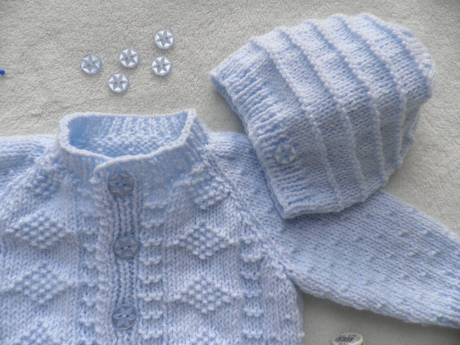 Blue baby sweater set blue baby jumper handknitted cardigan Etsy