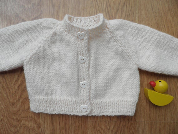 Hand Knitted Baby Cardigan 0-3 months Unisex