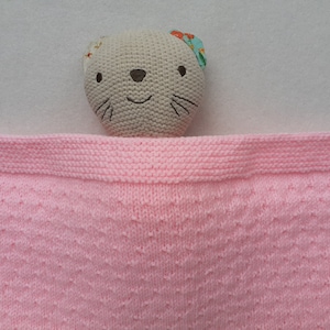 Handknitted Pink Baby Blanket: Preemie Cot Size, Pram Cover immagine 1