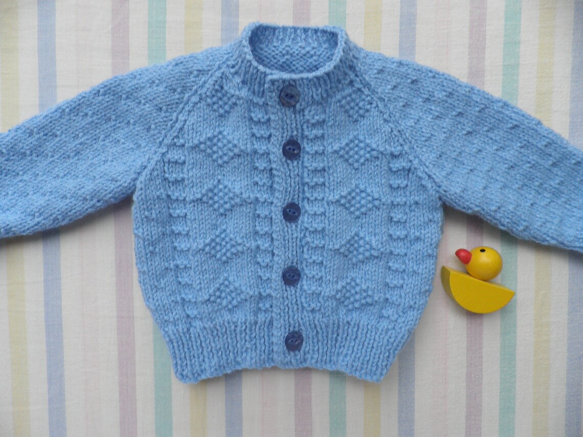 Baby Boy's Blue Sweater Handknitted Cardigan Blue Baby Etsy