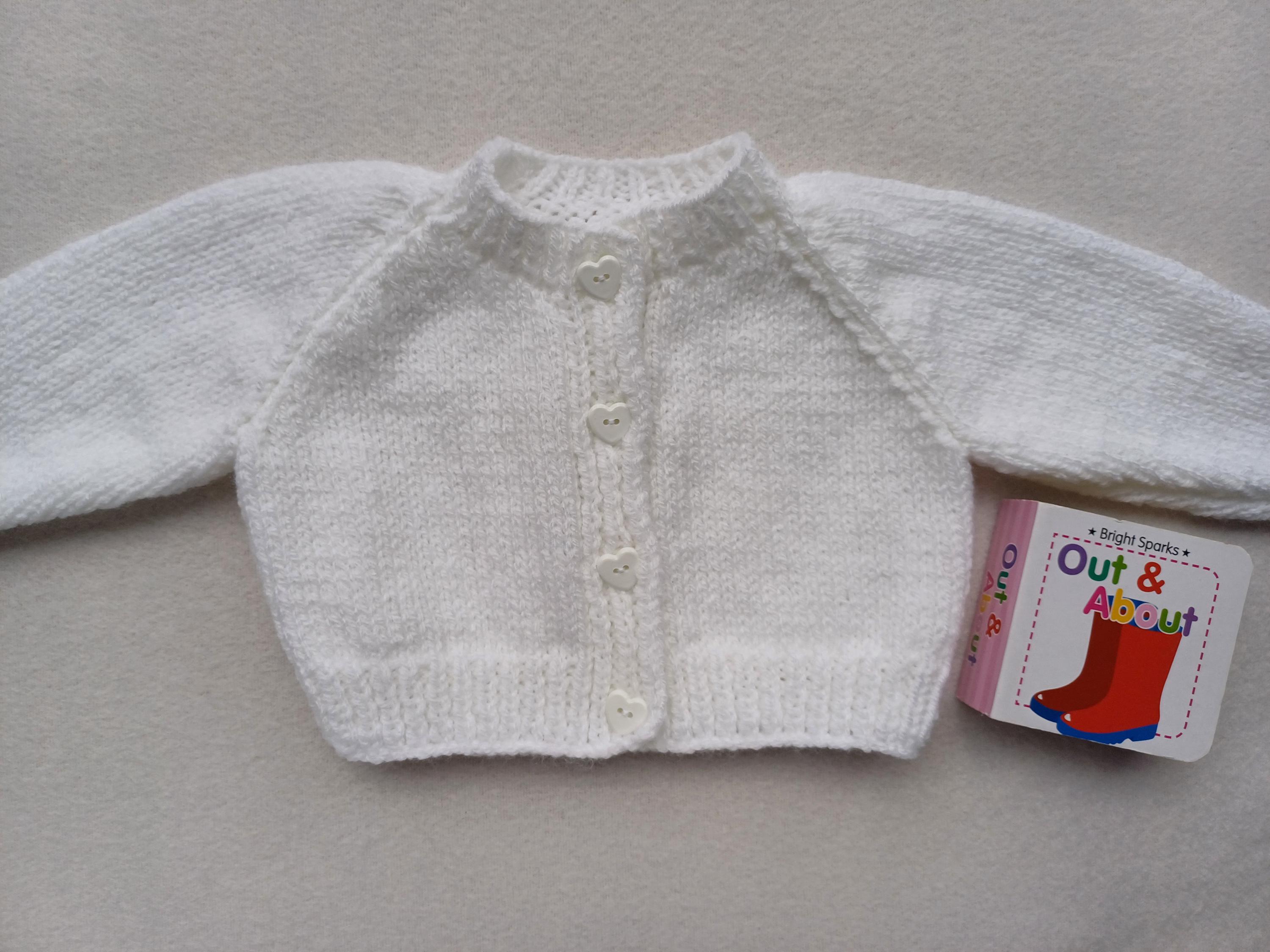 newborn cardigan white