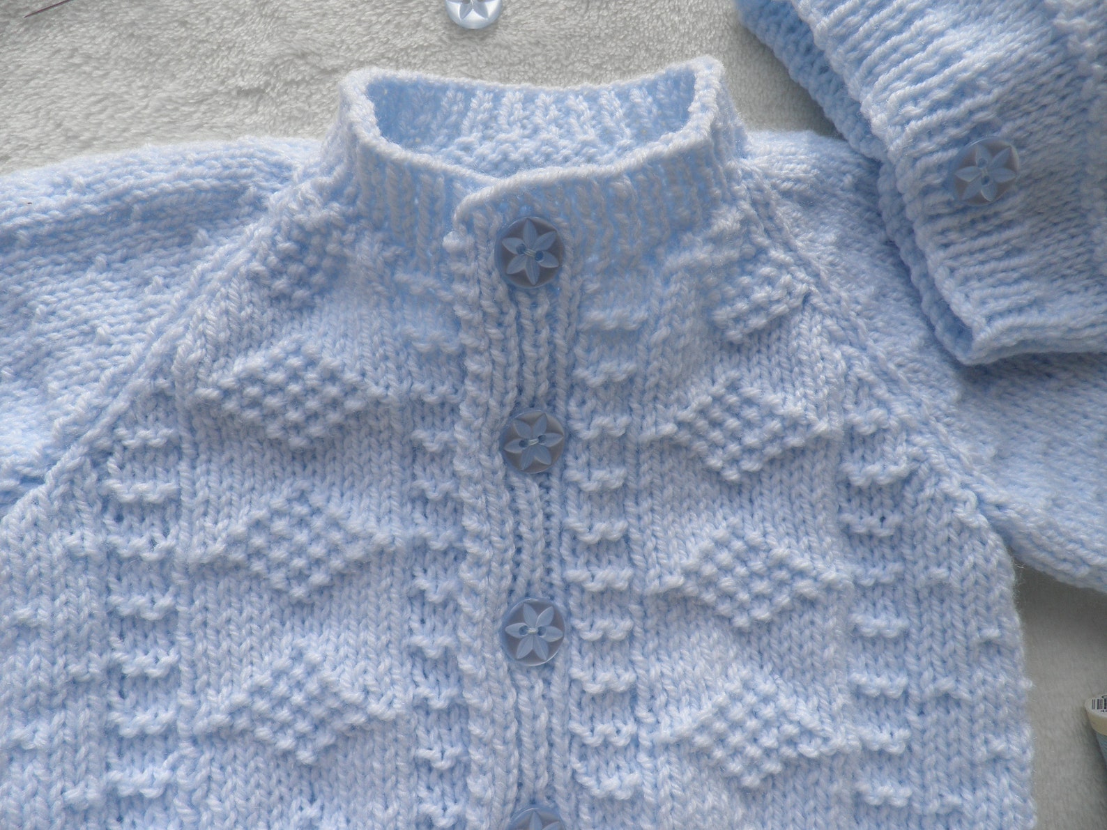 Blue baby sweater set blue baby jumper handknitted cardigan Etsy