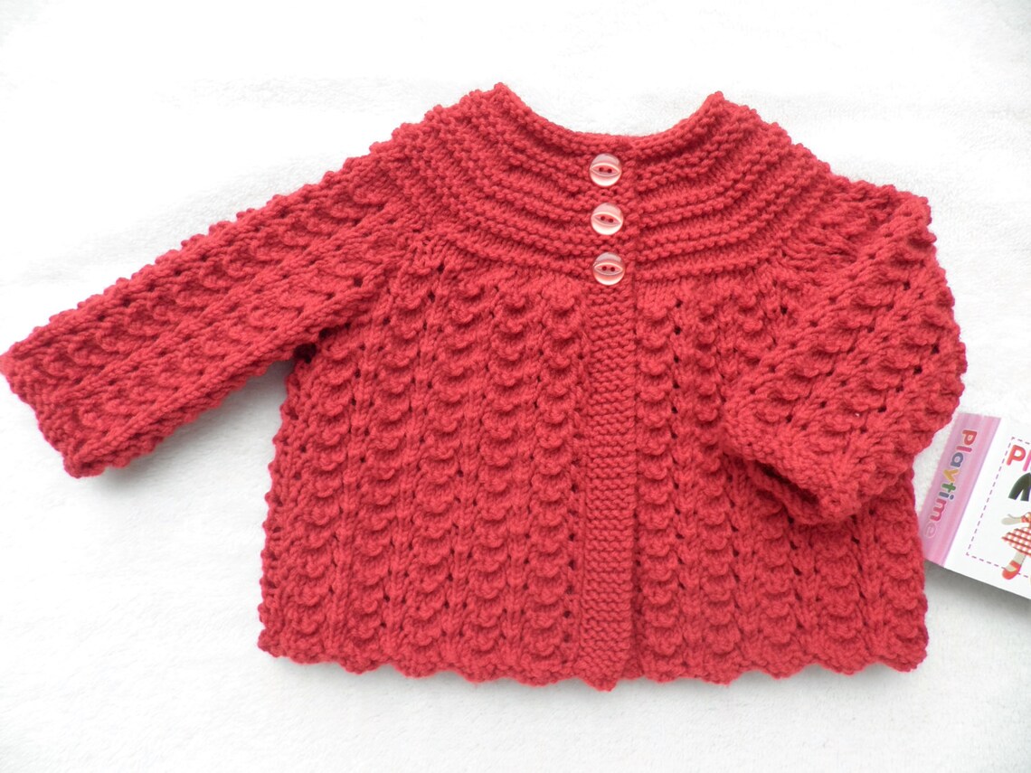 Baby girl's red sweater baby's red knitted jumper Etsy