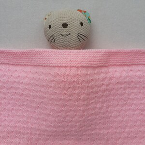 Handknitted Pink Baby Blanket: Preemie Cot Size, Pram Cover immagine 2