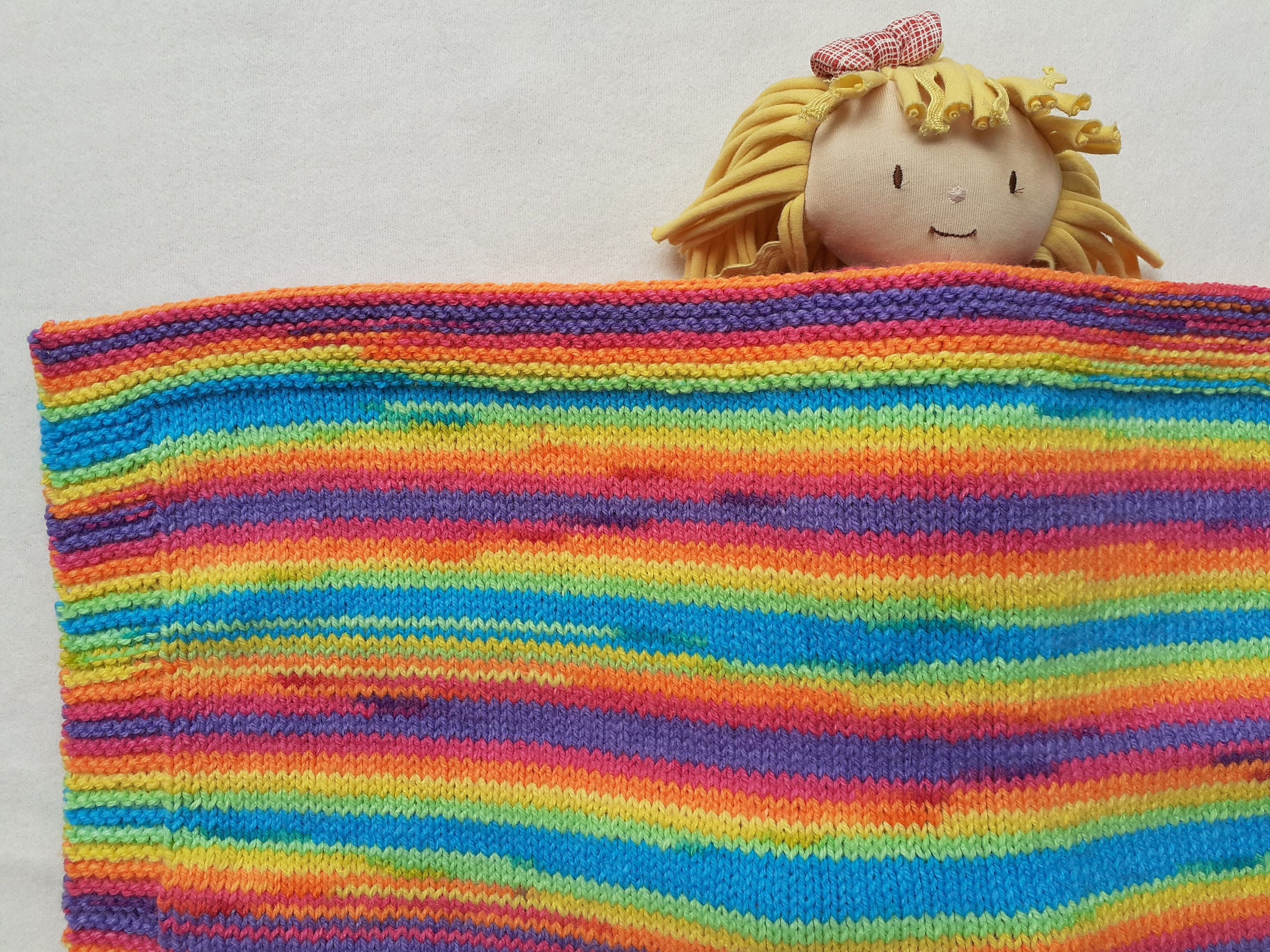 Rainbow Baby Blanket Rainbow Pram Cover Knitted Festival Etsy UK