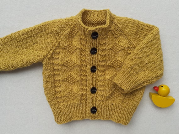 Mustard Baby Cardigan Mustard Unisex Baby Clothes Gender - Etsy