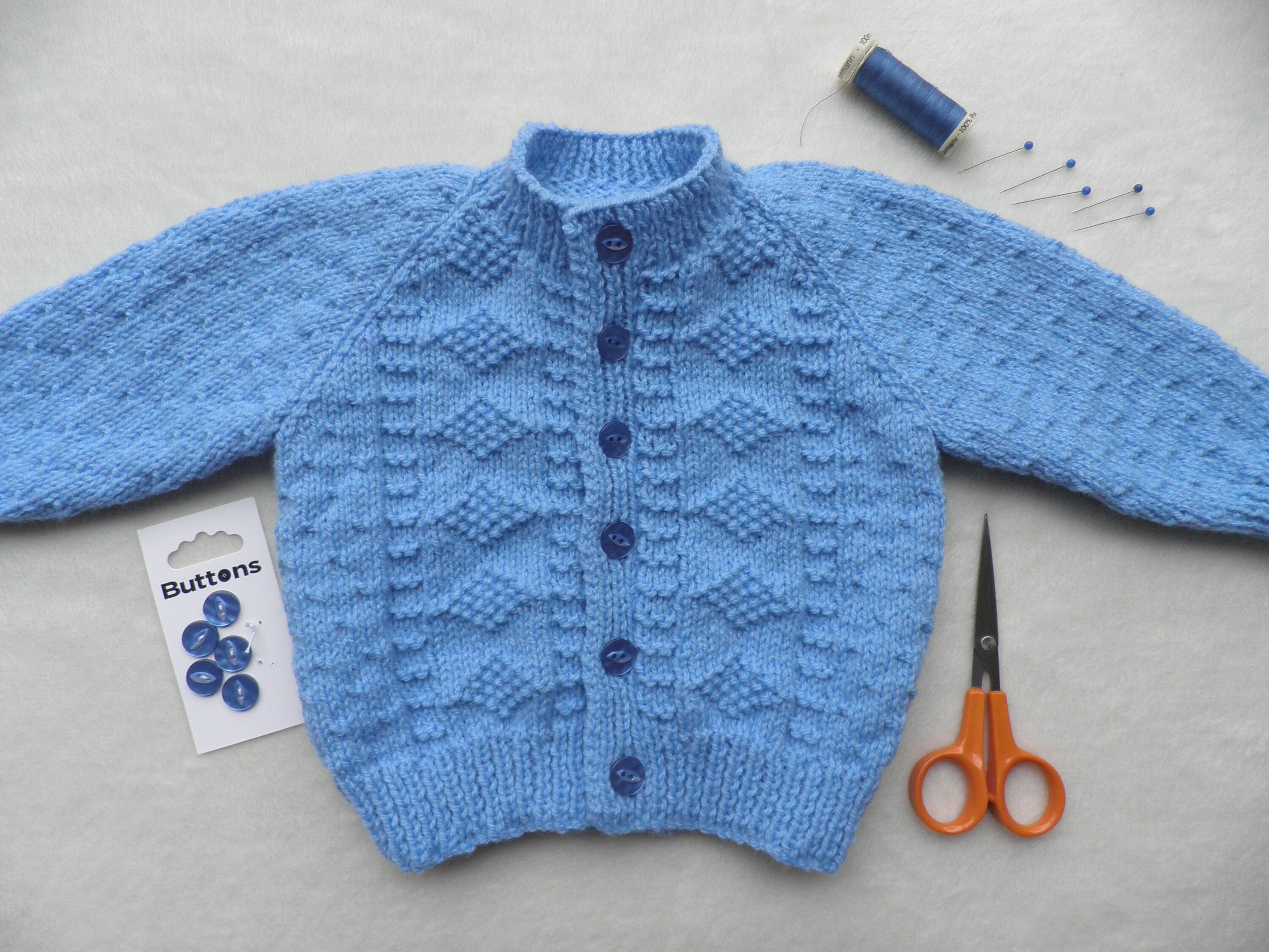 Blue Boy's Cardigan Handknitted Blue Baby Cardigan 612 Etsy UK
