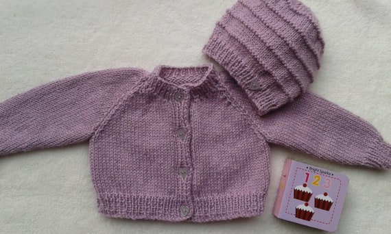 Lilax Baby Girls Little Hearts Knit Cardigan Sweater