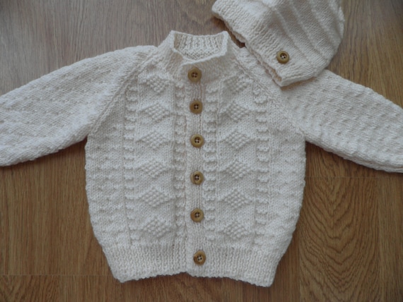 boys cream cardigan