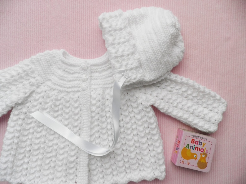 Girl's baptism cardigan white christening outfit naming Etsy