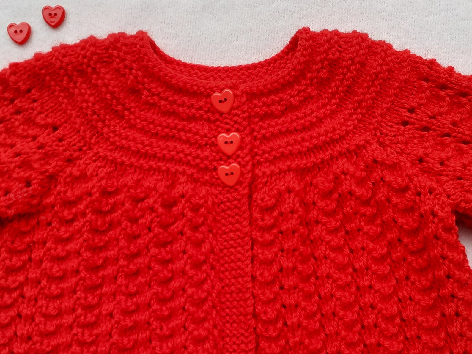 Baby girl's red sweater handknitted red baby cardigan Etsy
