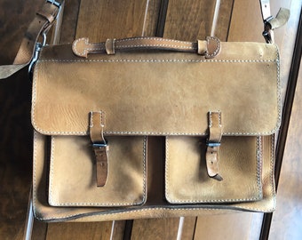 Vintage Satchel Handbag Beautiful Brown Lattices Multi-Functional Laptop Briefcase Fit for 15 Inch Computer Notebook MacBook