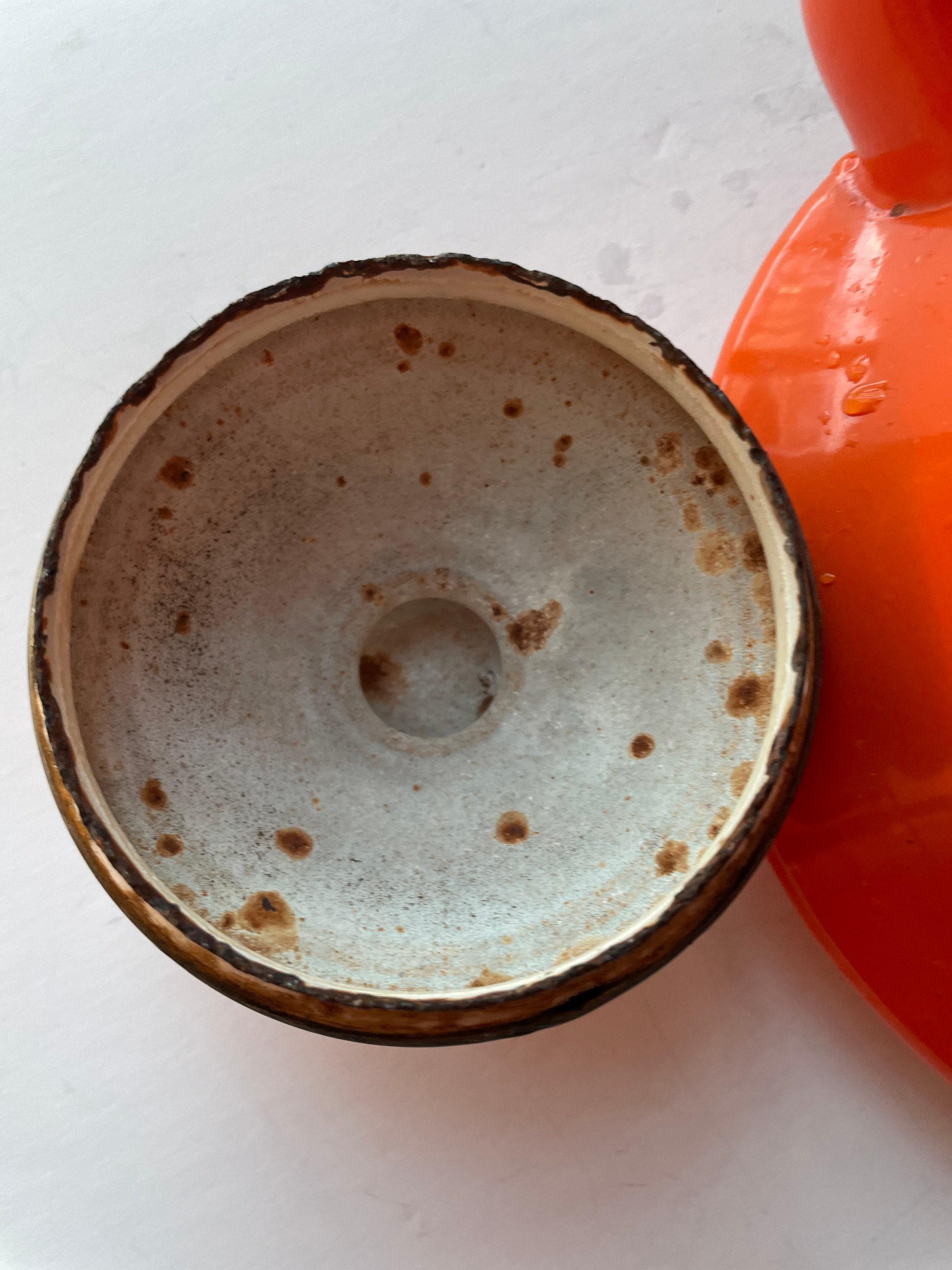 Vintage Orange Enamelware Tea Kettle Vintage Japanese Enamel Etsy