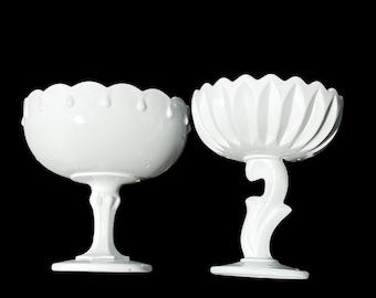 Vintage Milk Glass Serving Bowls | Indiana Glass | 1960s MCM Style | Farmhouse Cottage Décor