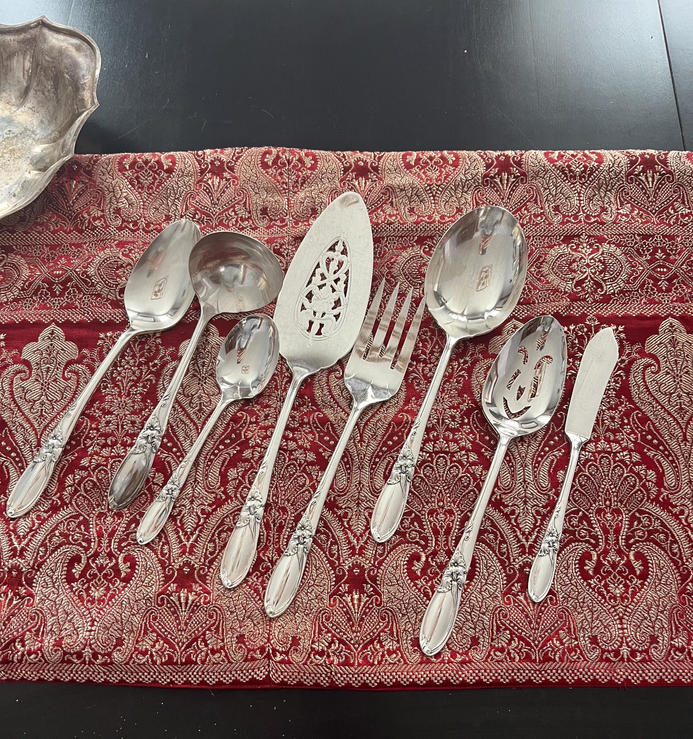 Oneida Silverplate Hostess Set Serving Pieces: White Orchid Floral